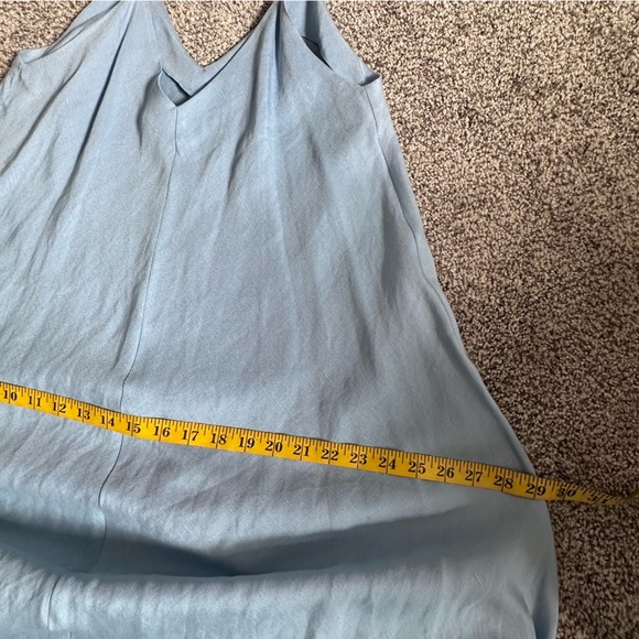 L'AGENCE Sundress Linen Blend Freestyle L Serene Blue Sleeveless V-Neck 5479 - Picture 14 of 14